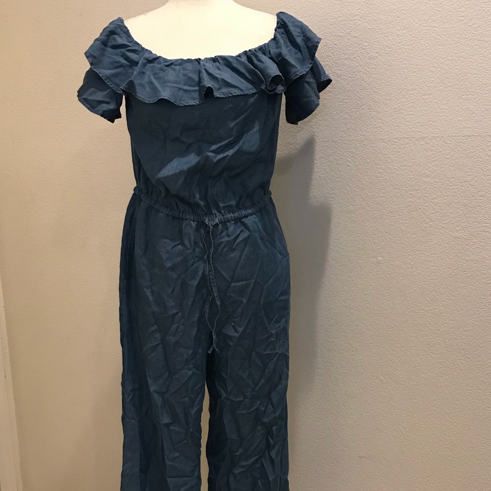 Loft denim one piece jumpsuit